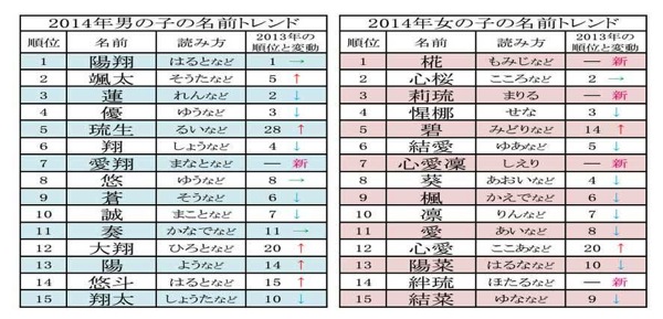 2014年も発表されました！DQNネームは例年と比べて少なめ？男の子女の子名前トレンド