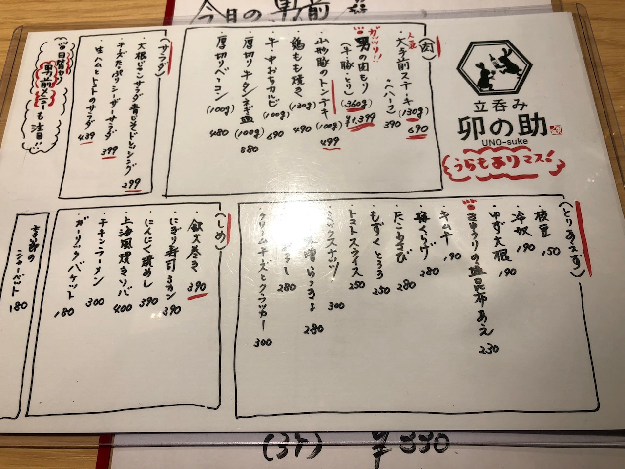 ビールが安い！激安立ち飲みの「卯の助（うのすけ）」でステーキ食べたけどお会計たったこれだけ？